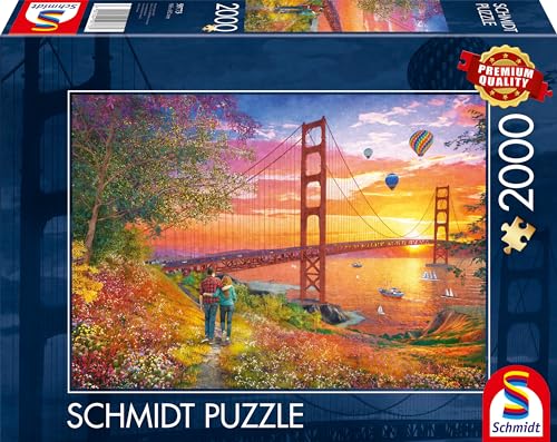 Schmidt Spiele 59773 Spaziergang zur Golden Gate Bridge, 2000 Teile Puzzle, bunt von Schmidt Spiele