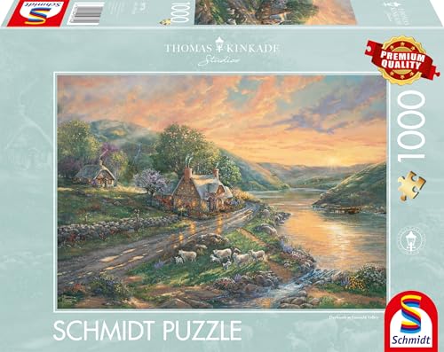Schmidt Spiele 59774 Tagesanbruch im Emerald Valley, Thomas Kinkade, 1000 Teile Puzzle von Schmidt