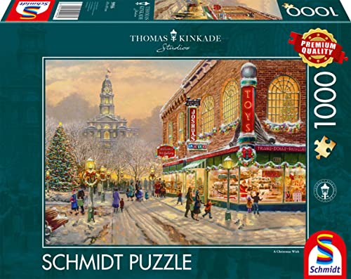 Schmidt Spiele 59936 Thomas Kinkade, Ein Weihnachtswunsch, 1000 Teile Puzzle von Schmidt