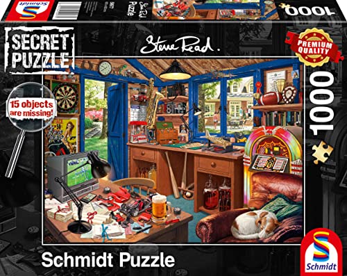 Schmidt Spiele 59977 Secret Puzzle, Vaters Werkstatt, 1000 Teile Puzzle von Schmidt Spiele