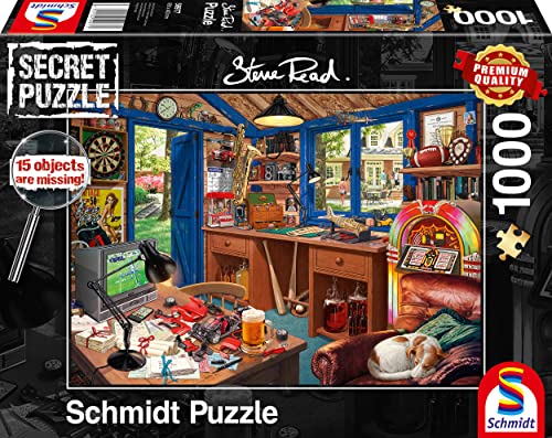 Schmidt Spiele 59977 Secret Puzzle, Vaters Werkstatt, 1000 Teile Puzzle von Schmidt Spiele