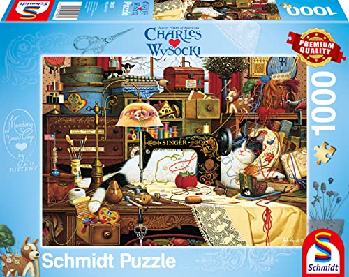 Schmidt Spiele 59993 Charles Wysocki, Maggie, die Chaotin, 1000 Teile Puzzle, Mehrfarbig, one Size von Schmidt Spiele