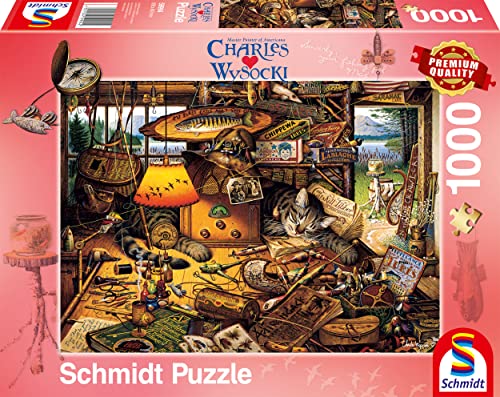 Schmidt Spiele 59994 Charles Wysocki, Max in den Adirondacks Mountains, 1000 Teile Puzzle, Mehrfarbig von Schmidt Spiele