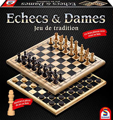 Schmidt Spiele 88288 Dames, Schach, Schwarz, Tradition des Spiels von Schmidt Spiele
