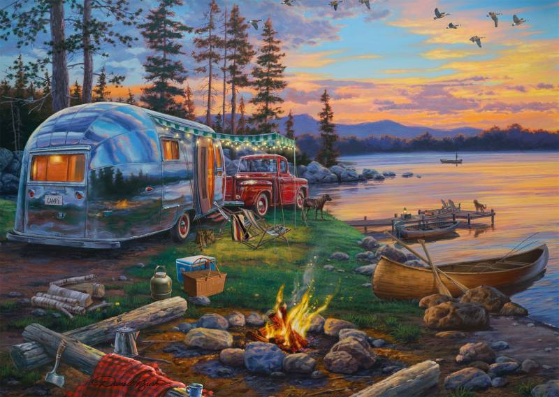 Schmidt Spiele Campingidyll am See 1000 Teile Puzzle Schmidt-Spiele-58533 von Schmidt Spiele