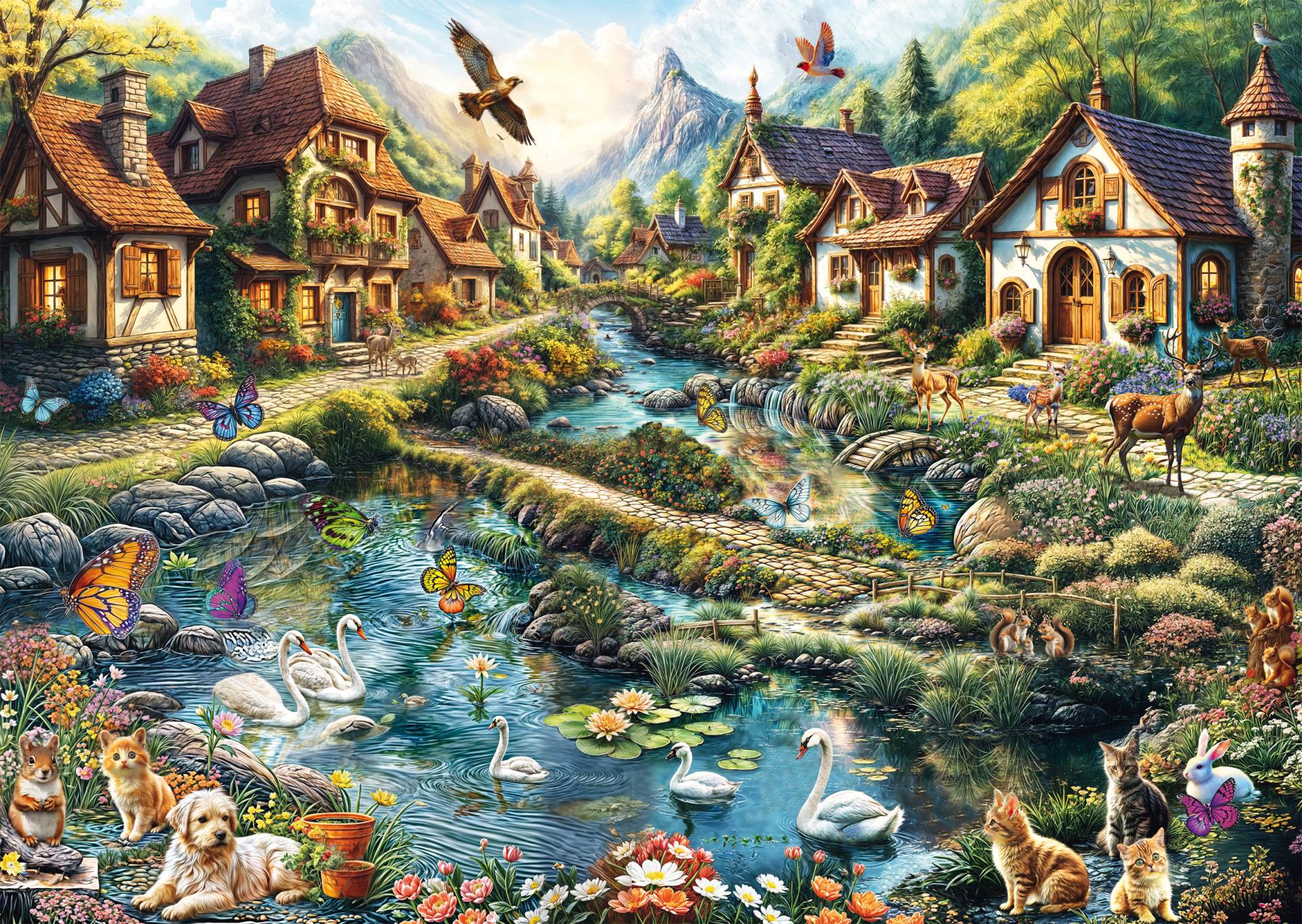 Schmidt Spiele Dörfchen am Waldesrand 1000 Teile Puzzle Schmidt-Spiele-58874 von Schmidt Spiele