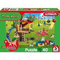 SCHLEICH Farm World, Fröhliche Hunde, 40 Teile, mit Add-on (eine Original Figur) von Schmidt Spiele