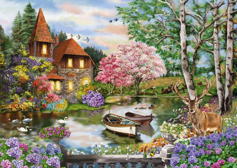 Schmidt Spiele Haus am See 1000 Teile Puzzle Schmidt-Spiele-58985 von Schmidt Spiele