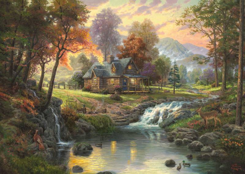 Schmidt Spiele Holzhaus am Bach 1000 Teile Puzzle Schmidt-Spiele-58445 von Schmidt Spiele