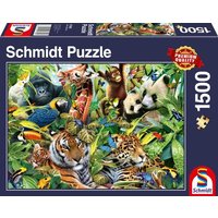 Kunterbunte Tierwelt, Puzzle 1.500 Teile von Schmidt Spiele
