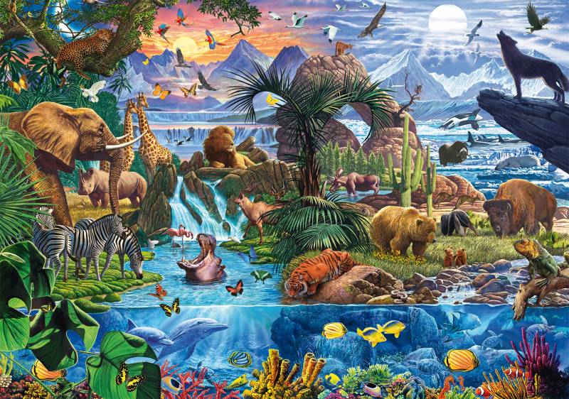 Schmidt Spiele Panorama der Tierwelt 1500 Teile Puzzle Schmidt-Spiele-58866 von Schmidt Spiele