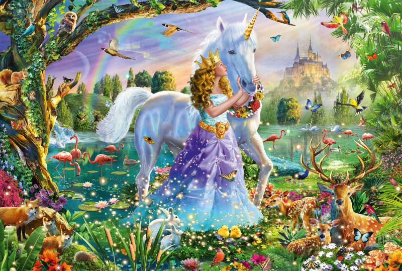 Schmidt Spiele Prinzessin mit Einhorn und Schloss 150 Teile Puzzle Schmidt-Spiele-56307 von Schmidt Spiele