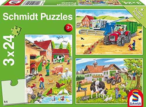 Schmidt Spiele 56216 Auf dem Bauernhof, 3x24 Teile Kinderpuzzle von Schmidt Spiele