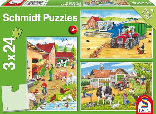 Schmidt Spiele 56216 Auf dem Bauernhof, 3x24 Teile Kinderpuzzle von Schmidt Spiele