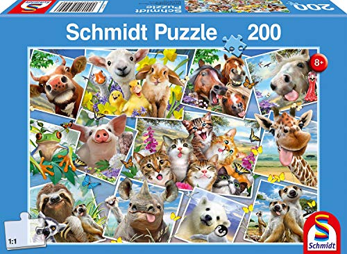 Schmidt Spiele 56294 Animal,Elephant,Mouse Kinderpuzzle, Tierische Selfies, 200 Teile, Bunt von Schmidt Spiele