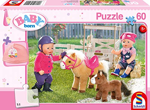 Schmidt Spiele Puzzle 56299 Baby Born, Ponyhof, 60 Teile Kinderpuzzle, bunt von Schmidt Spiele