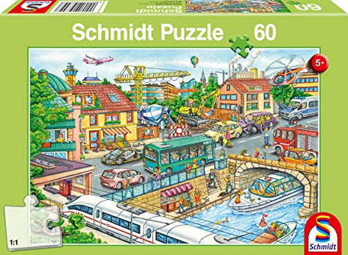 Schmidt Spiele Puzzle 56309 Fahrzeuge und Verkehr, 60 Teile Kinderpuzzle, bunt von Schmidt Spiele