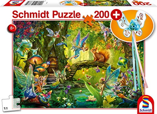 Schmidt Spiele Puzzle 56333 Feen im Wald, inklusive Feenstab, Kinderpuzzle, 200 Teile, bunt von Schmidt Spiele