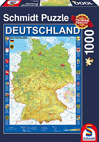 Schmidt Spiele Puzzle 58287 Deutschlandkarte, 1.000 Teile Puzzle von Schmidt Spiele