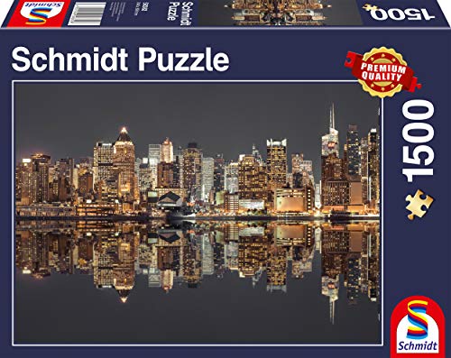 Schmidt Spiele Puzzle 58382 New York Skyline bei Nacht, 1500 Teile Puzzle, bunt von Schmidt Spiele