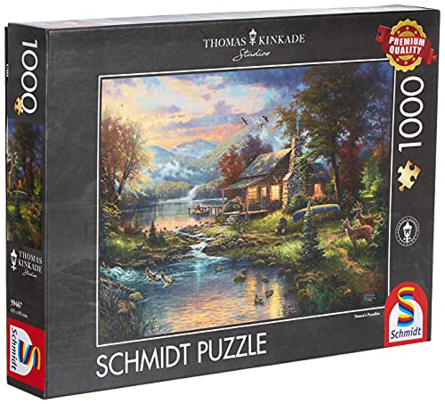 Schmidt Spiele 59467 Thomas Kinkade, Im Naturparadies, 1.000 Teile Puzzle von Schmidt