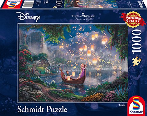 Schmidt Spiele 59480 Thomas Kinkade, Disney, Rapunzel, 1000 Teile Puzzle, single von Schmidt Spiele