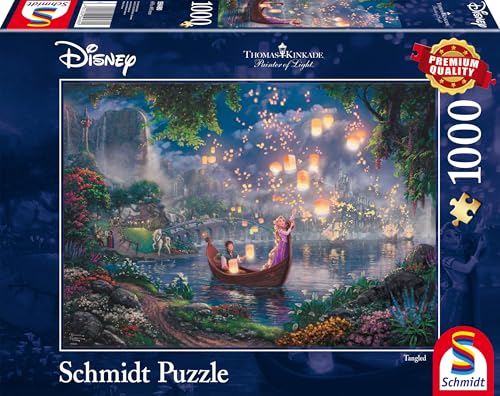 Schmidt Spiele 59480 Thomas Kinkade, Disney, Rapunzel, 1000 Teile Puzzle, single von Schmidt Spiele