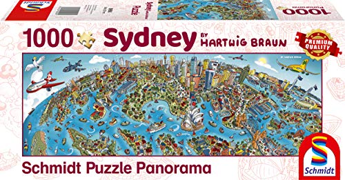 Schmidt Spiele Puzzle 59595 Hartwig Braun, Stadtbild Sidney, 1000 Teile Puzzle, bunt von Schmidt Spiele