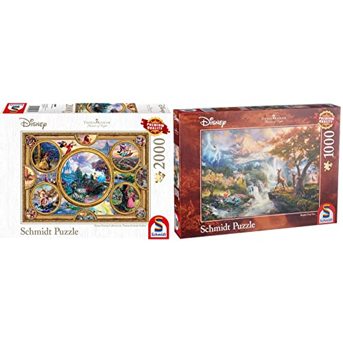 Schmidt Spiele Puzzle 59607 All Other Thomas Kinkade, Disney Dreams Collection, 2000 Teile Puzzle, bunt & Schmidt Spiele Puzzle 59486 - Thomas Kinkade, Disney Bambi, 1.000 Teile Puzzle von Schmidt Spiele