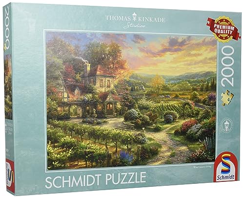 Thomas Kinkade, In den Weinbergen, 2000 Puzzle Teile von Schmidt
