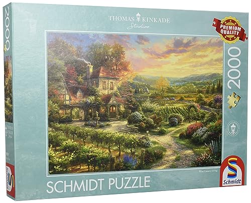 Schmidt Spiele Puzzle 59629 Thomas Kinkade, Weinbergen, 2000 Puzzle Teile, bunt von Schmidt Spiele