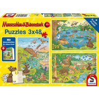 Schmidt Spiele - Reise in die Natur, 3x48 Teile, mit Add-on, Wissensbüchlein, 144 Teile von Schmidt Spiele
