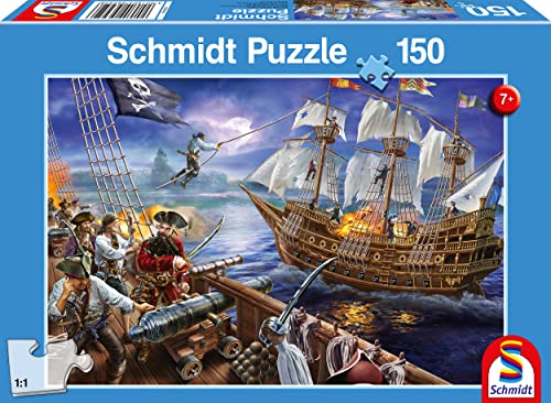 Schmidt Spiele SCH56252 Abenteuer mit den Piraten, Kinderpuzzle, 150 Teile, blau von Schmidt Spiele