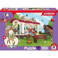 Schmidt Spiele - Schleich : Horse Club - Hannoveraner Fohlen, Falbe, 100 Teile plus Figur von Schmidt Spiele