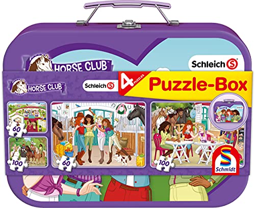 Schmidt Spiele Schleich Horse Club Puzzle Box 2 x 60 pc 2 x 100 pc Puzzle Ages 5+ von Schmidt