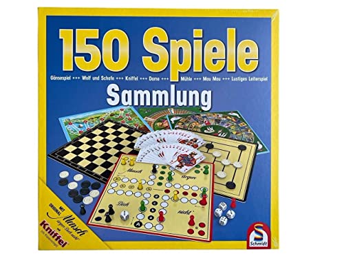 Schmidt Spiele Spielesammlung mit 150 Spielen, Gesellschaftsspiel, Brettspiel, Würfelspiel 49178 von Schmidt Spiele