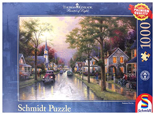 Schmidt Spiele 58441 Thomas Kinkade, Morgen in der kleinen Stadt, 1000 Teile Puzzle von Schmidt Spiele