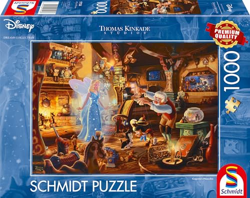 Schmidt Spiele Thomas Kinkade 57526, Disney, Geppettos Pinocchio, 1000 Teile Puzzle, bunt[Exklusiv bei Amazon] von Schmidt Spiele