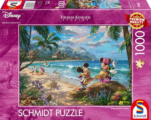 Schmidt Spiele Thomas Kinkade 57528, Disney, Mickey und Minnie in Hawaii, 1000 Teile Puzzle, bunt[Exklusiv bei Amazon] von Schmidt Spiele