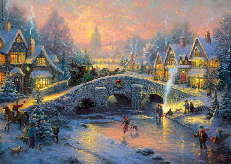Schmidt Spiele Winterliches Dorf 1000 Teile Puzzle Schmidt-Spiele-58450 von Schmidt Spiele