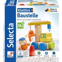Selecta 62075 - Klettini® Baustelle, Klett-Fahrzeug, Holz, 8-teilig von Schmidt Spiele