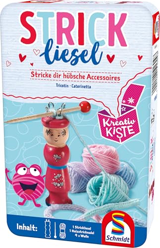 Schmidt Spiele 51604 Strickliesel, Kreativspas in der Metalldose, 4 Jahre to 99 Jahre, Rosa von Schmidt Spiele