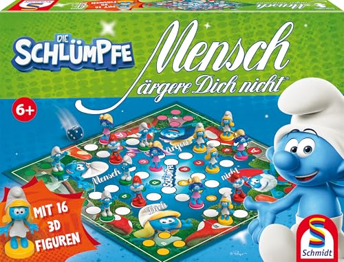 Schmidt Spiele 49455 Mensch ärgere Dich Nicht, Die Schlümpfe, Familienspiel von Schmidt