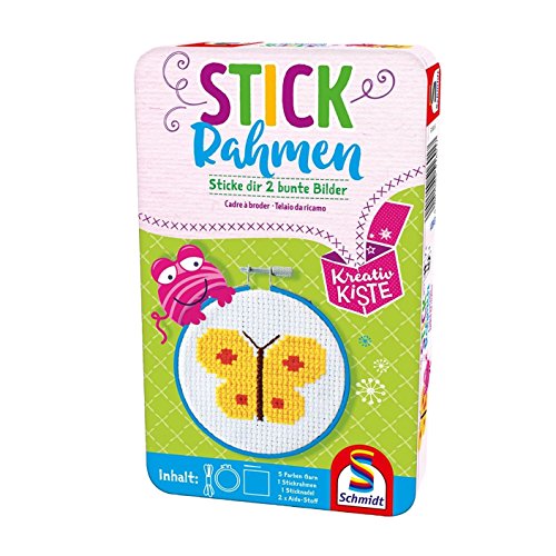 Schmidt Spiele 51601 Stickrahmen, Kreativspass in der Metalldose, bunt von Schmidt