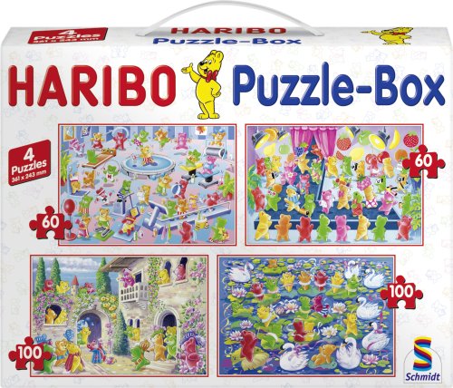 Schmidt Spiele 55240 - Haribo, 2x60 und 2x100 Teile Puzzlekoffer von Schmidt
