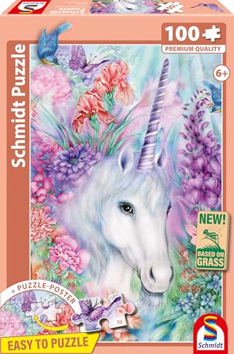 Schmidt Spiele 56530 Sanfte Einhornschönheit, 100 Teile Kinderpuzzle aus Graspappe von Schmidt