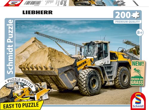 Schmidt Spiele 56552 Liebherr, Radlader L580, 200 Teile Kinderpuzzle aus Graspappe von Schmidt