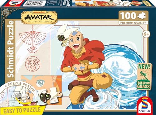 Schmidt Spiele 56554 Avatar, Der Herr der Elemente, 100 Teile Kinderpuzzle aus Graspappe von Schmidt