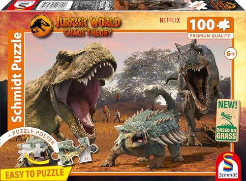 Schmidt Spiele 56561 Jurassic World, Eine Neue Ära, 100 Teile Kinderpuzzle aus Graspappe von Schmidt