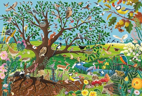 Schmidt Spiele 56573 Tiere im Garten, 60 Teile Kinderpuzzle aus Graspappe von Schmidt
